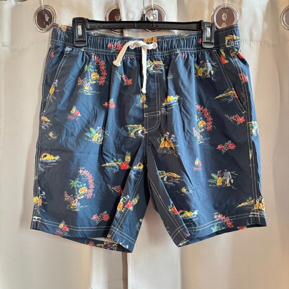 Johnnie O Trunks Mens Medium Hawaiian Beachy Swimwear 100% Cotton Surfer 19039 - Picture 1 of 11